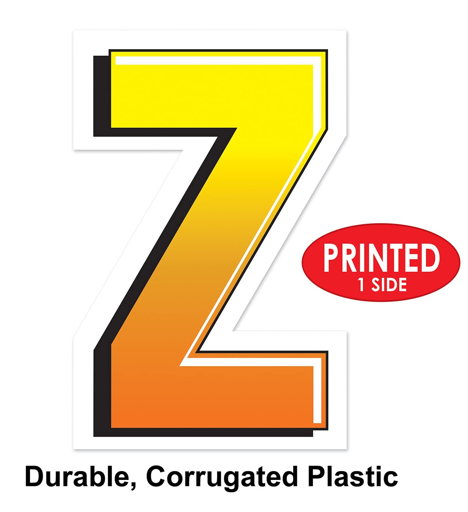 Beistle Kunststoff-Buchstabe L Für Garten – 45,7x29,8 Cm, Mit Metallpfählen, Gelb/orange