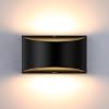 Wall Lights Indoor, Dimmable LED Up and Down Bedroom Wall Lights, Black Wall Sconce, 10W Warm White Wall Lamp for Living Room Bedroom Corridor Stair COB LED Bulb Include
