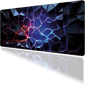Dijital Art Temalı Oyun Gaming Klavye Mouse Pad Masa Matı 70x30cm Kaymaz Kauçuk Taban Dikişli Kenar