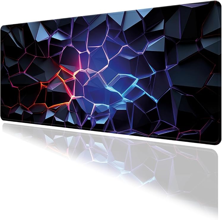 Dijital Art Temalı Oyun Gaming Klavye Mouse Pad Masa Matı 70x30cm Kaymaz Kauçuk Taban Dikişli Kenar