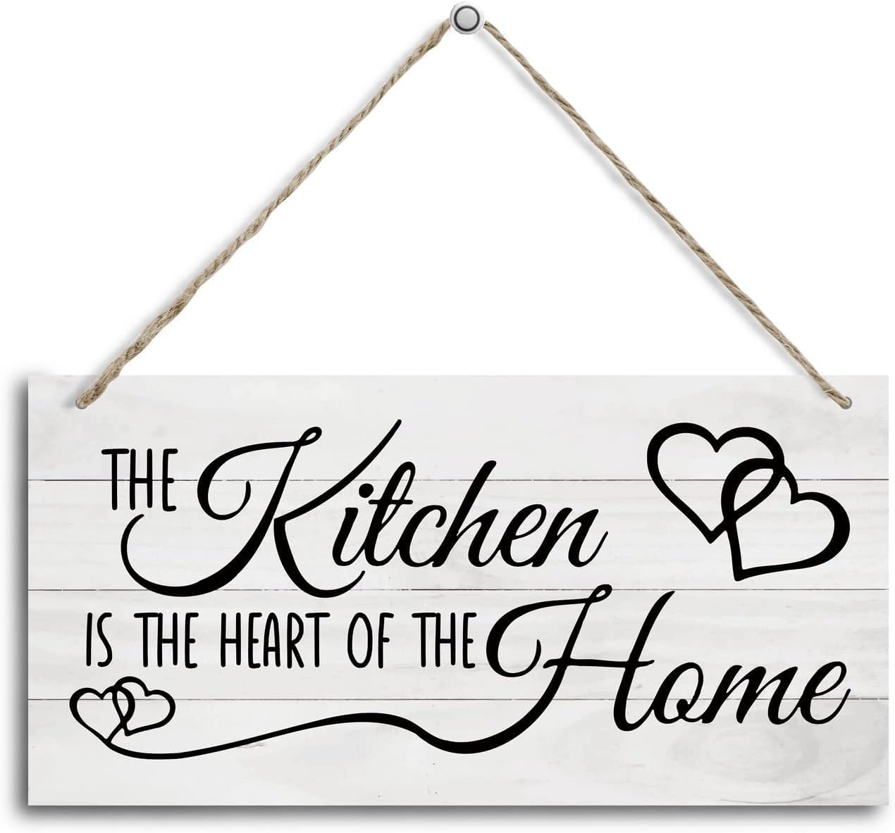Kitchen Wood Decor Sign,The Kitchen is The Heart of The Home,Hanging Printed Wooden Plaque Decor,Rustic Farmhouse Home Wall Decor for Kitchen,Dining Room Decoration 12 x 6 Inches-image-33