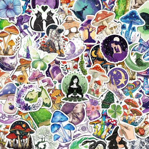 110Pcs Witch Mushroom Stickers Mystical Magic Aesthetic Stickers
