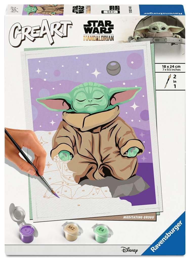CreArt, Paint by Numbers Adults Trend - Star Wars Meditating Grogu