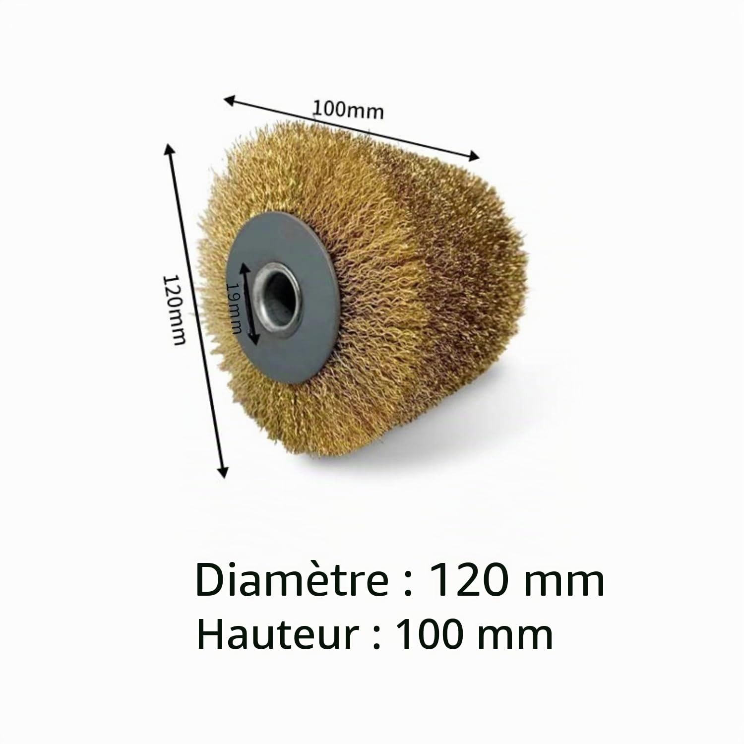 FANZTOOL Brosse Abrasive Métal 120x100 mm – Rouleau de Satinage pour Machine à Satiner – Diamètre Intérieur 19 mm