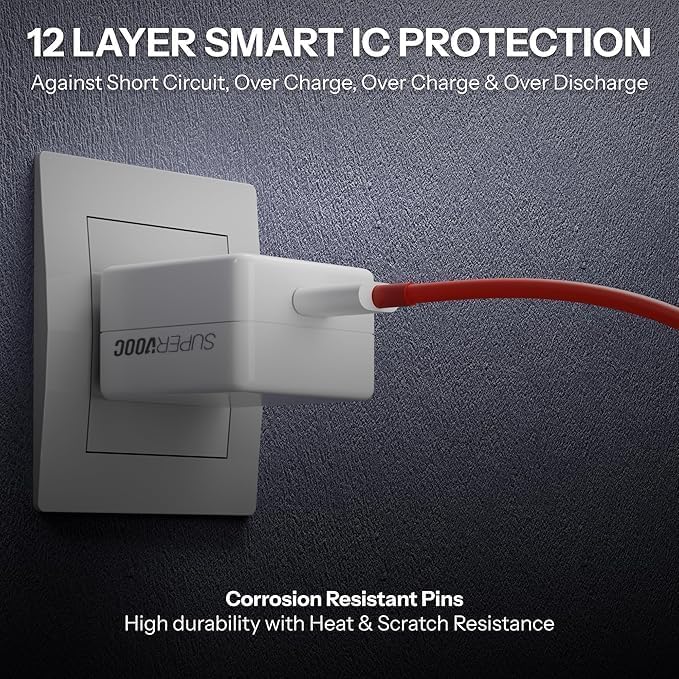 Image of NIZIX 65W Supervooc Fast Charger With Type-C Cable Compatible With OnePlus /Oppo /iQOO /Redmi /Poco /Samsung /Motorola Supports VOOC /Dart /Dash /Warp /QC 3.0 And Other Type-C Devices