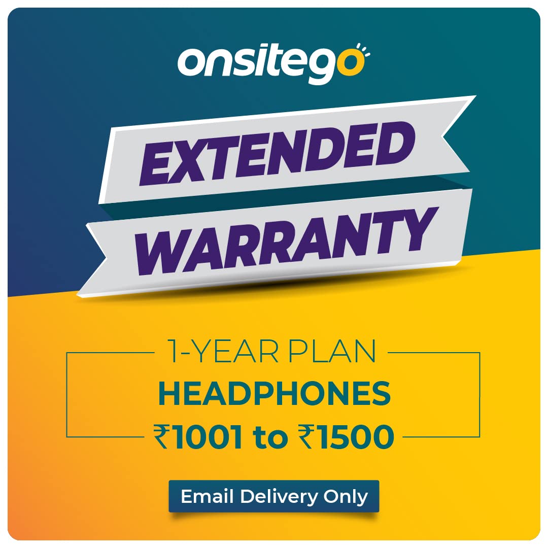 ONSITEGO 1 Year Extended Warranty For Headphones From Rs. 1001-1500 (Email Delivery - No Physical Kit), Black