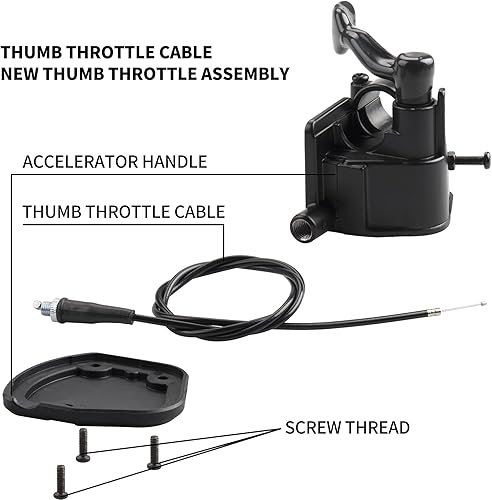 Miniatura 4 de Nuevo conjunto de acelerador de pulgar y cable de acelerador de 41.339 in compatible con YAMAHA RAPTOR 350 660 700 TT03 TODOS LOS AÑOS