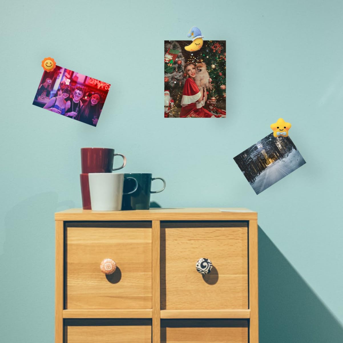 NUOBESTY 90stücke -Dekoration Push Niedliche Resin-memo-pinnadeln Mond Sternen Regenbogen Und Wolken-Designs Für Corkboards Und Zuhause