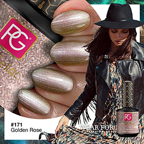 Pink Gellac Shellac Gel Nagellack 15 ml für UV LED Lampe | 171 Golden Rose Gold mir Schimmer Effekt | Gel Nail Polish… – Bild 3