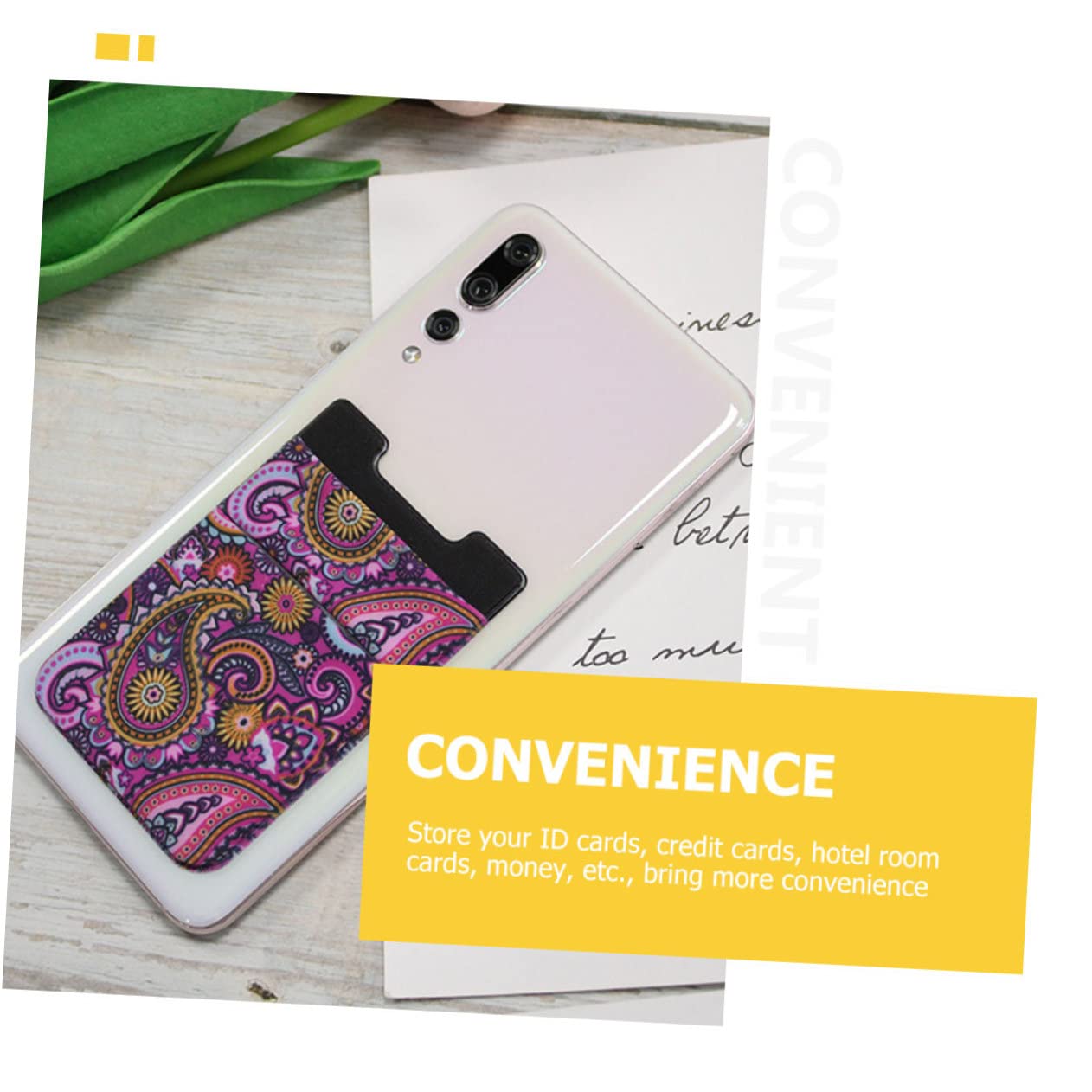HOMSFOU 10pezzi Smartphone Wallet Adesivo Per Carte Di Credito e Monete Portafoglio Sottile e Compatto Per Telefoni Per Id e Carte Di Trasporto