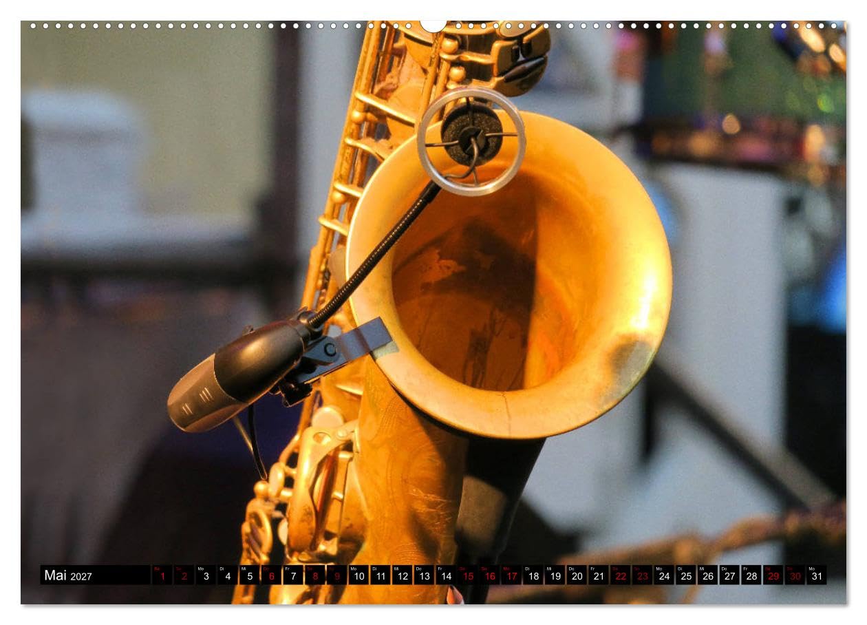 CALVENDO - SAXOPHON - on stage (hochwertiger Premium Wandkalender 2027 DIN A2 quer), Kunstdruck in Hochglanz: Konzertfotografien und Detailansichten verschiedener Saxophone