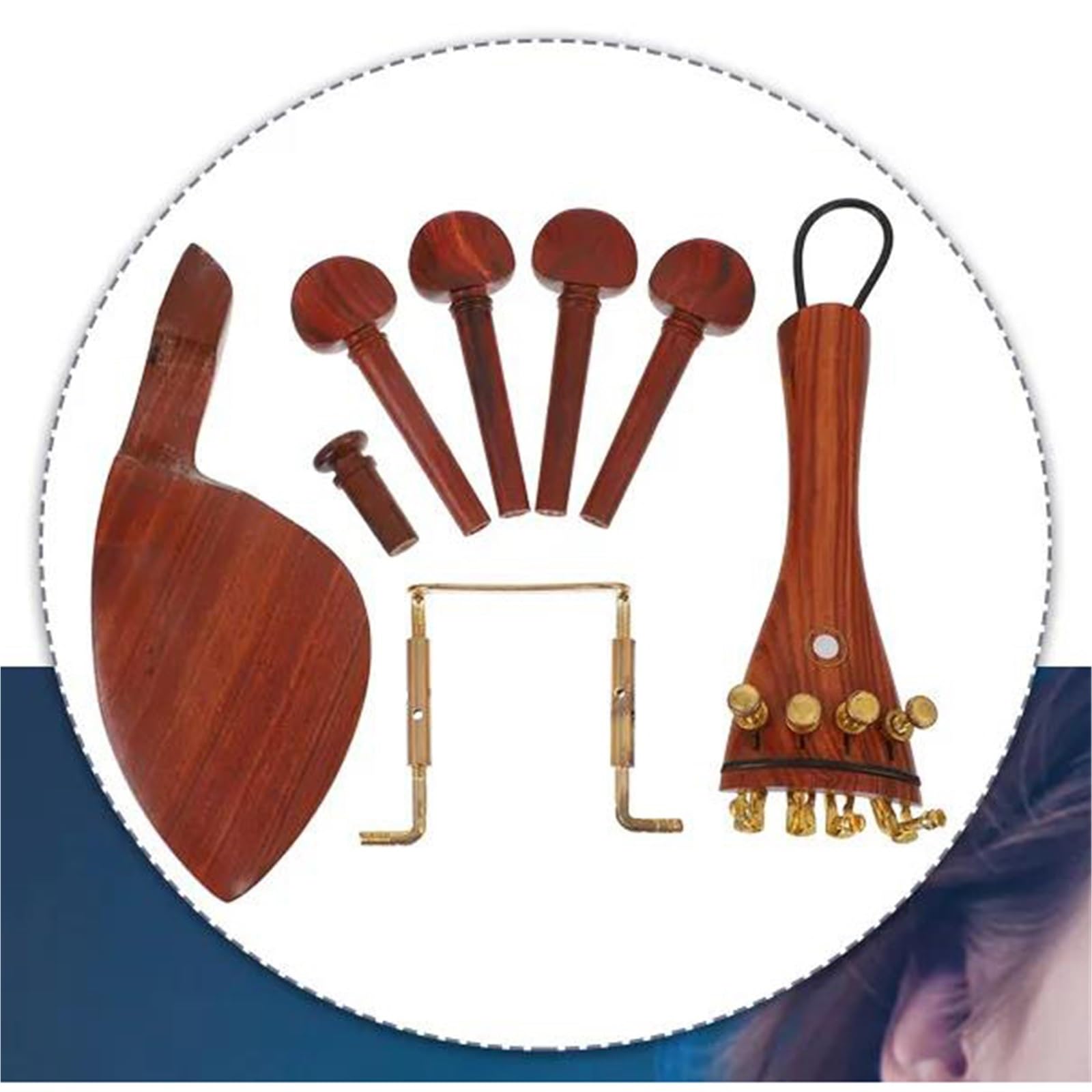Drewniane Skrzypce Jujube Akcesoria Trwały Twardy Drewniany Instrument Muzyczny Profesjonalny Podbródek