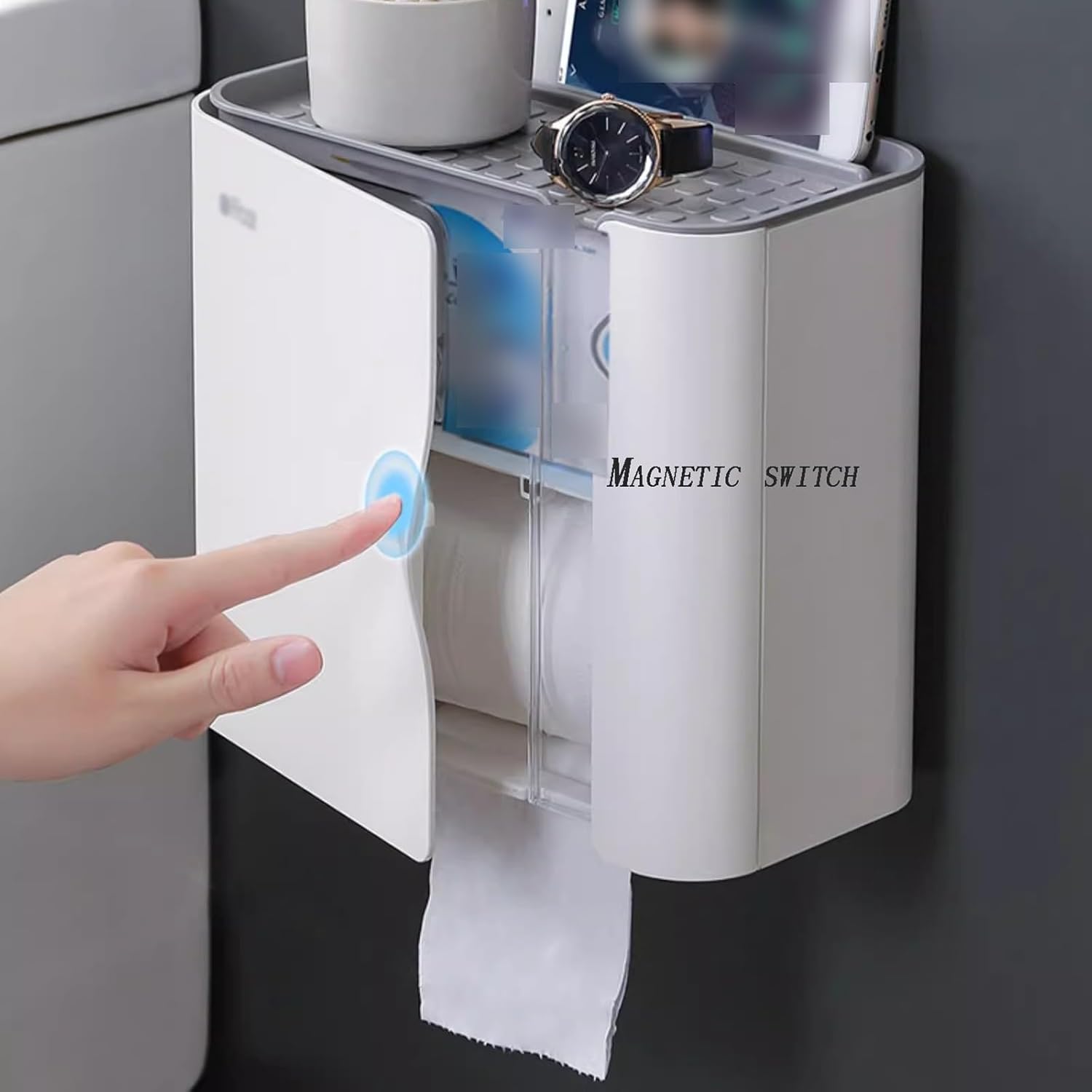 Tissue Holder Wall Mounted Tissue Container, Face Tissue Container Stand Napkin Organizer Suitable for Kitchen and Toilet Napkin Holder (Color : A)