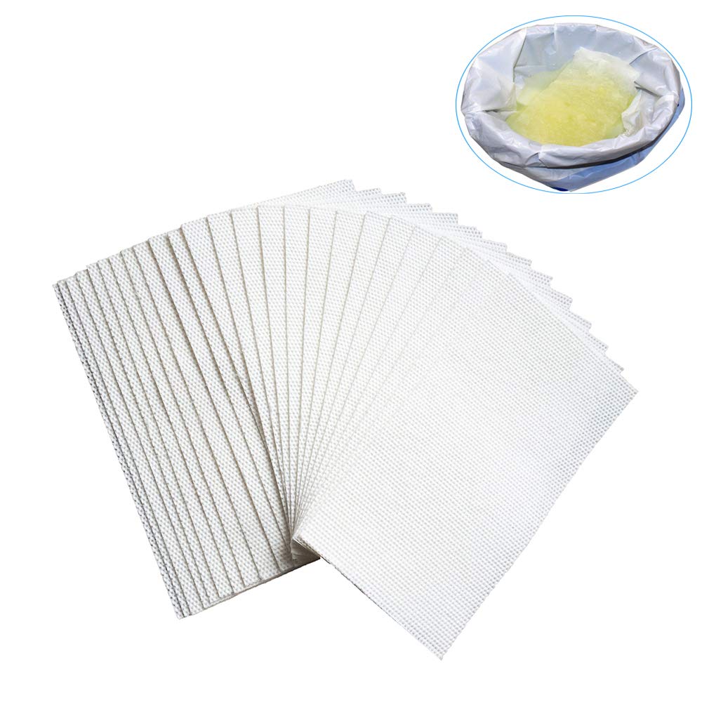 Super-Absorbent Commode Pads (40-60oz per Count), CuleedTec Absorbent Gel Pads for Bedside Toilet Chair Buckets and Bedpans or Camping (60 Count)