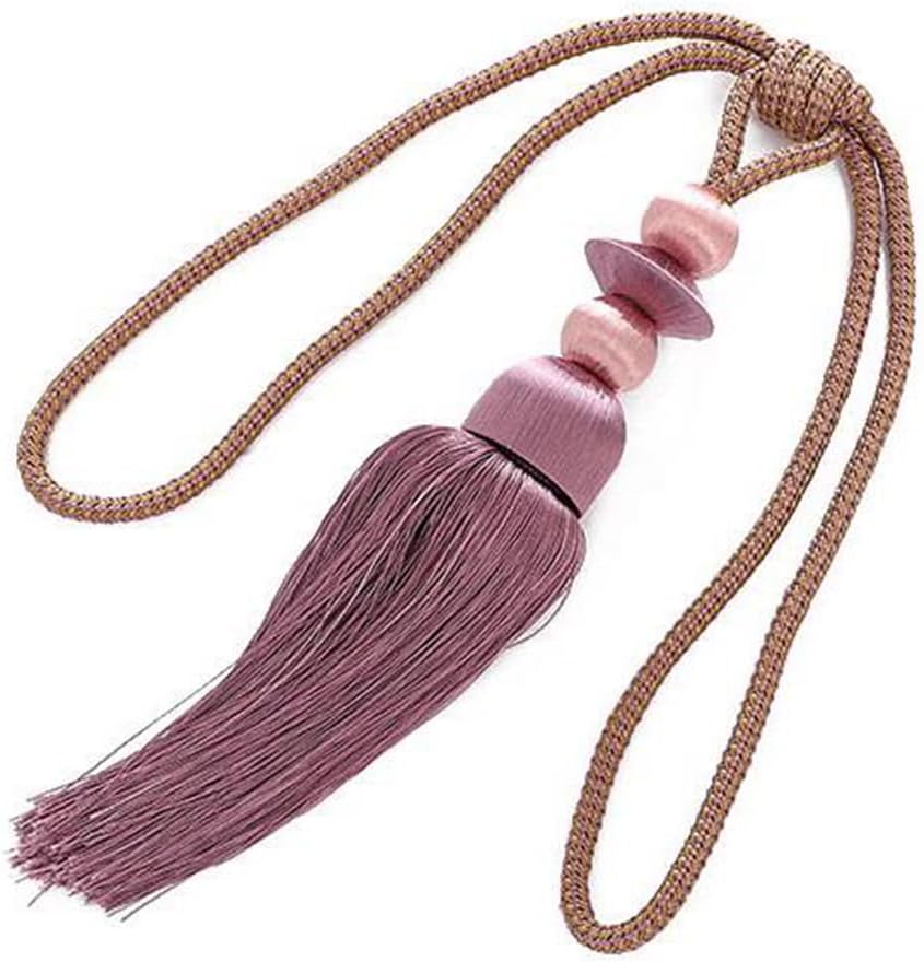 1 Pair Creative Curtain Tiebacks Rope Simple Decorative Curtain Rope Holdbacks Tassel Curtain Buckle Drapery Holdbacks (Champagne Color)