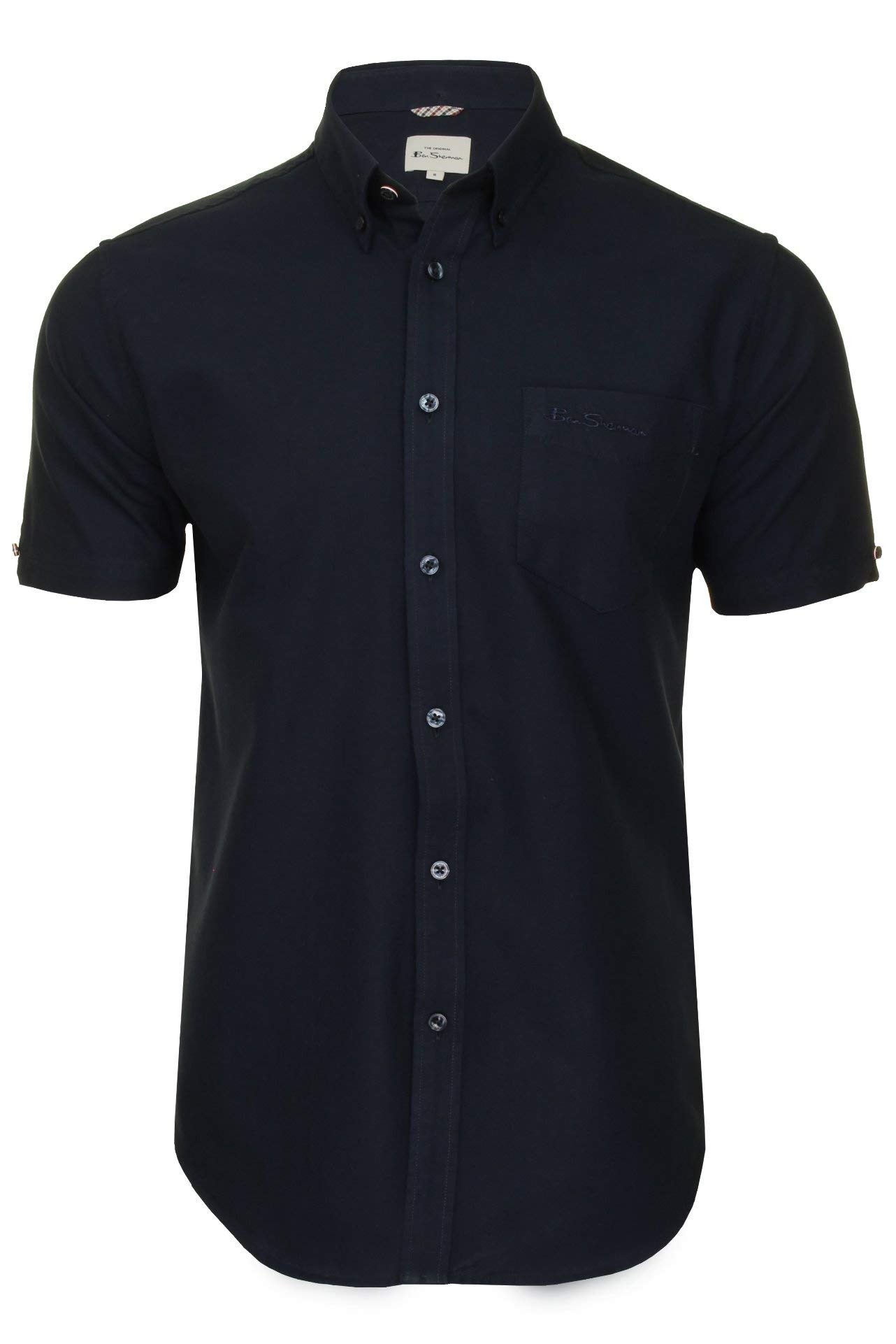 Ben Sherman Men's Button-Down Collar Oxford Shirt, Short Sleeved, Regular Fit (Navy) S