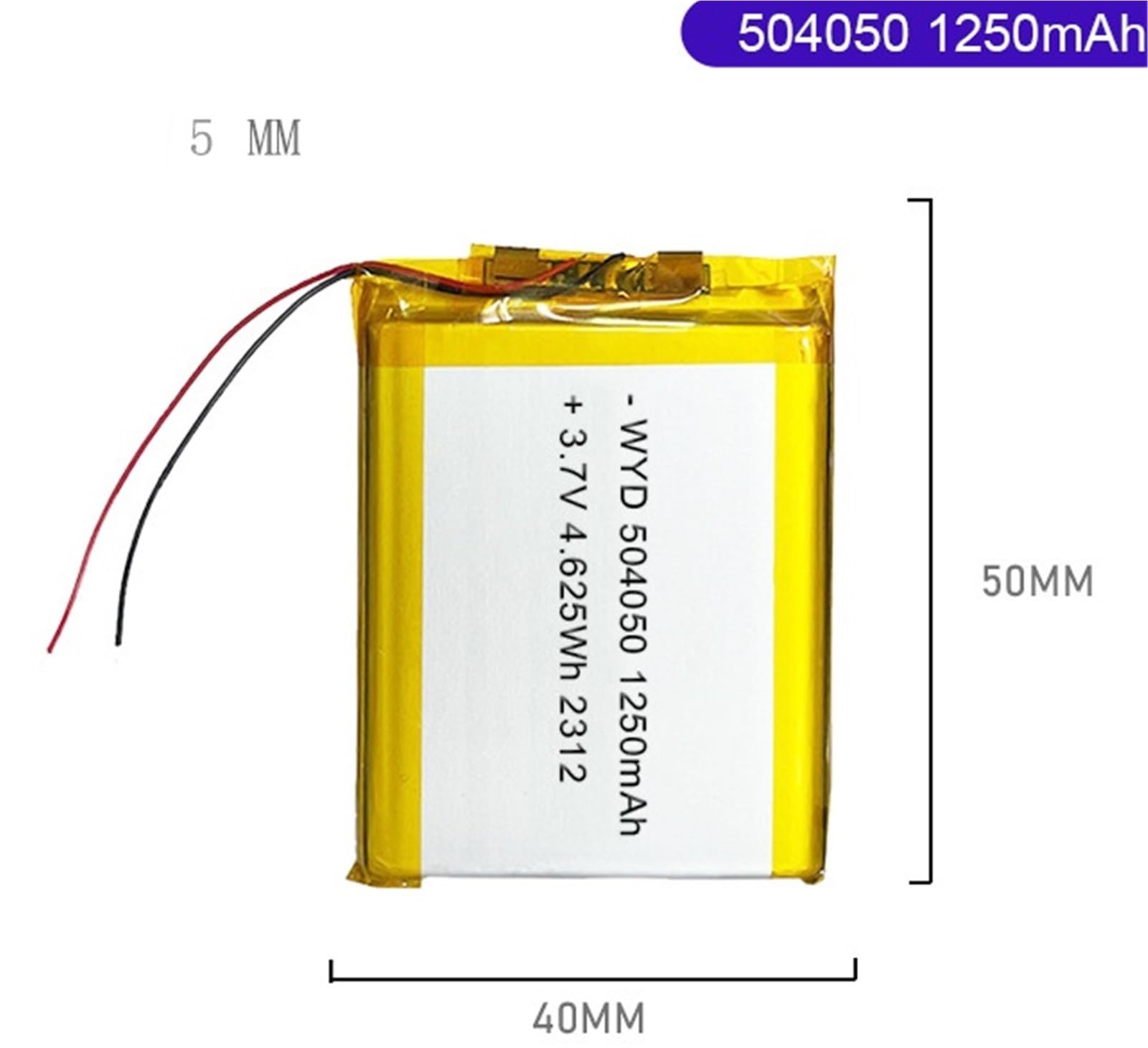 504050 1250mAh 3.7V 1 PIÈCES