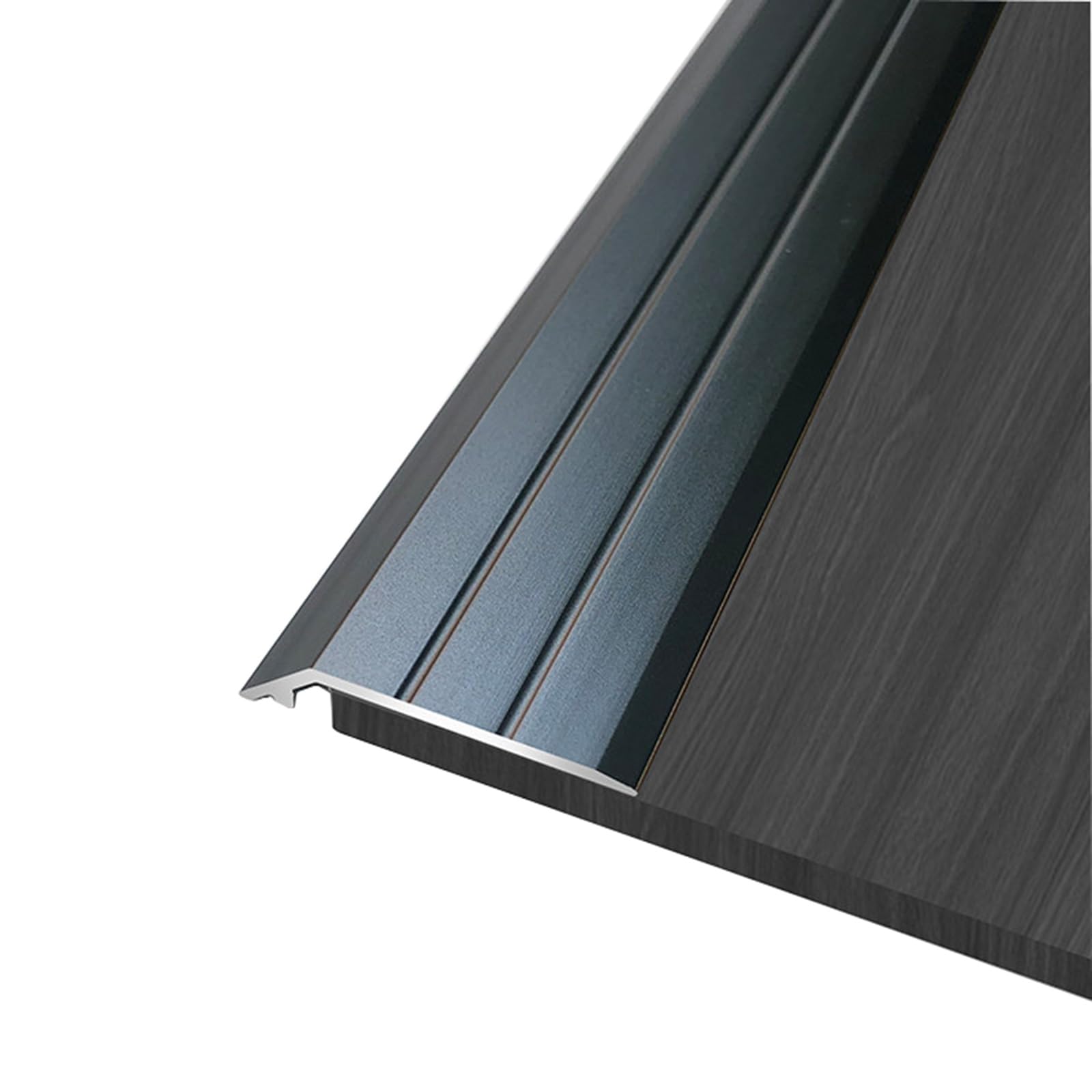 Self-Adhesive Aluminum Alloy High/Low Buckle Beveled Strips are Used for Flooring and Door Sills, with A 2-5mm Drop.(Iron Gray)