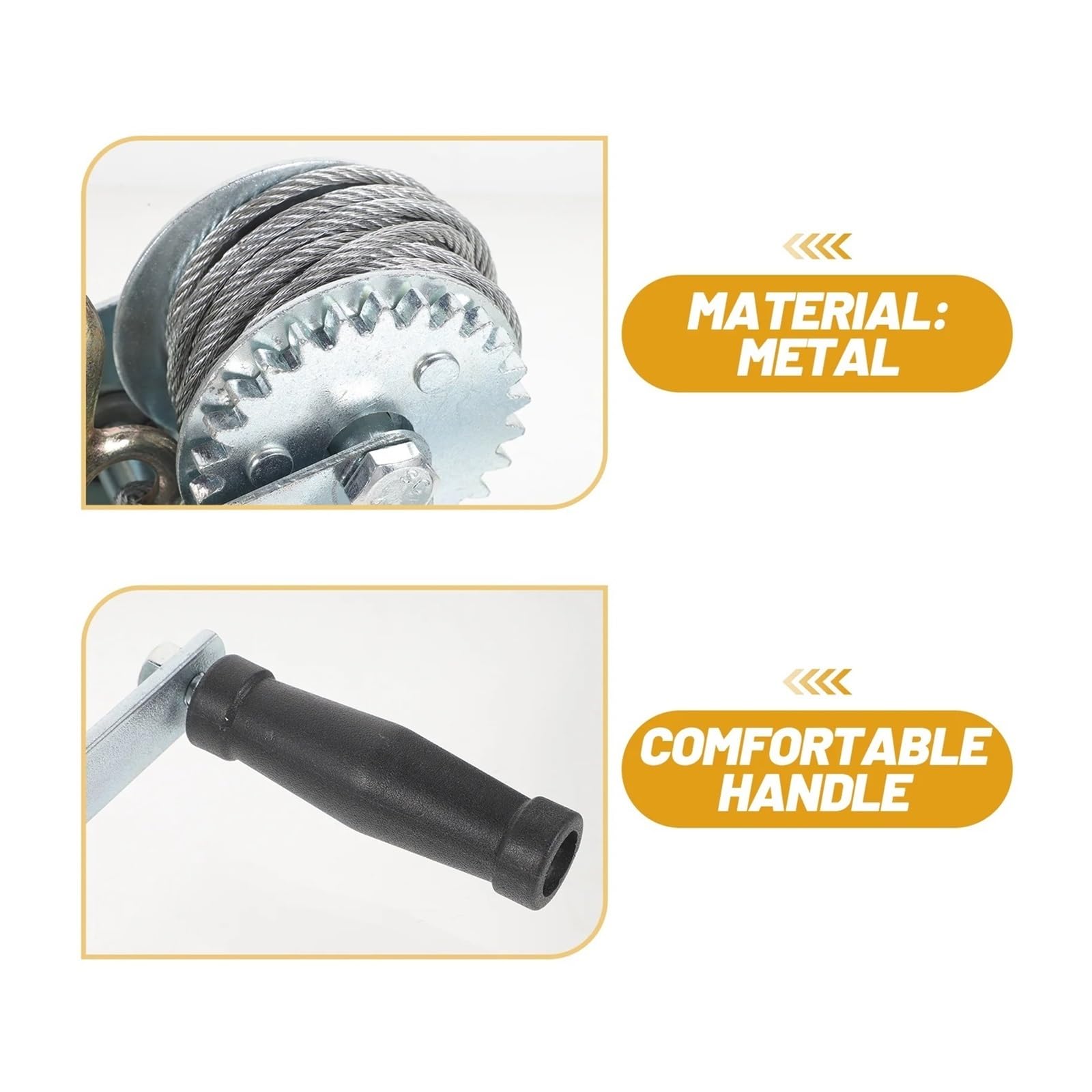 Argano manuale da 272,2 kg – Sollevatore manuale per barca, camion, rimorchio, sistema di avvolgimento resistente per facilitare il sollevamento e la trazione