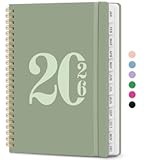 2026 Planner&comma; Weekly and Monthly Calender Planner&comma; Jan 2026 to Dec 2026&comma; Hardcover 2026 Calendar Planner Book with Tabs & Inner Pocket&comma; Office Home School Supplies for Women & Men - A5 &lpar;6&period;3" x 8&period;5"&rpar;&comma; Green