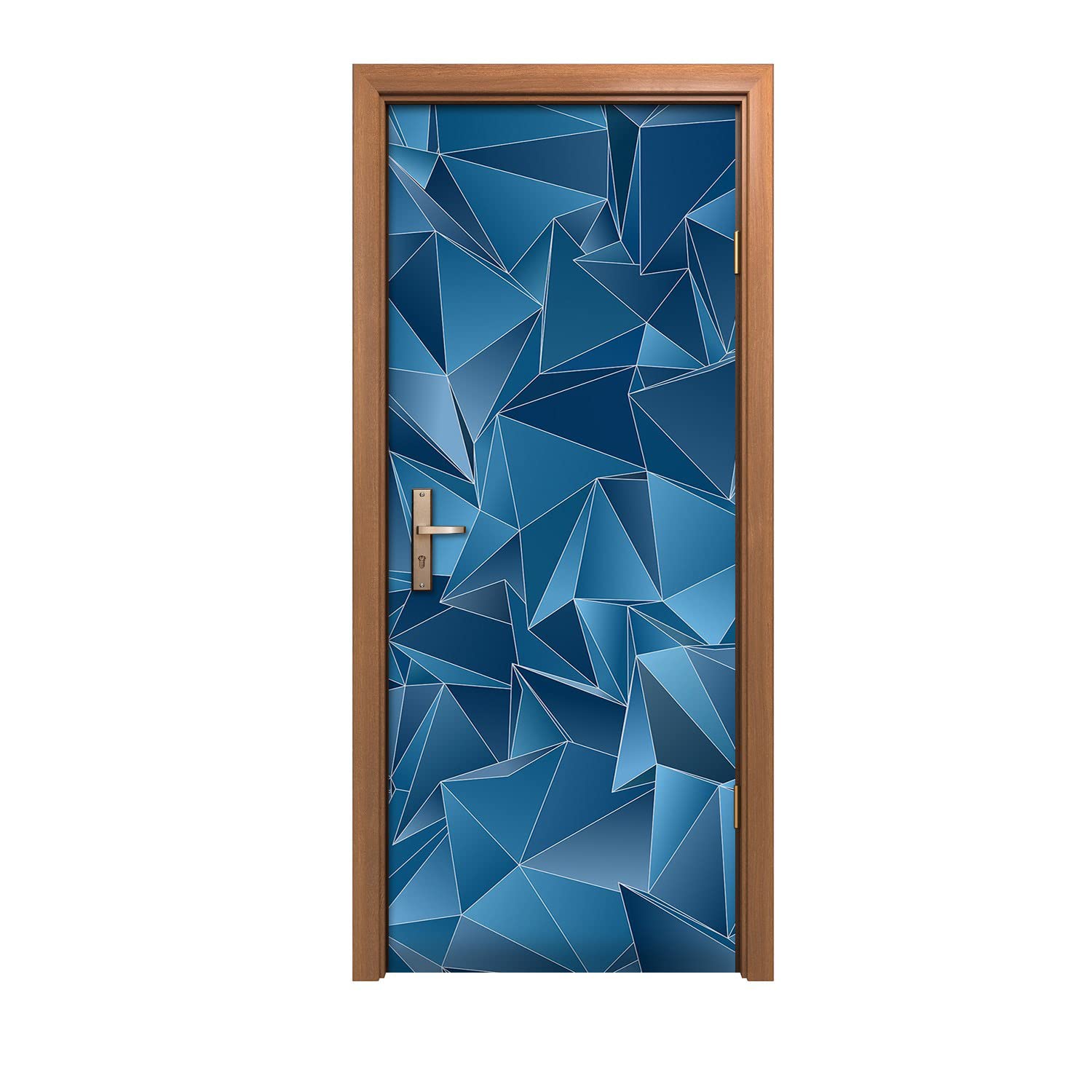 Autocollant de porte géométrique 80x200 adhésif mural triangles