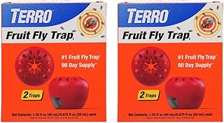 TERRO Fruit Fly Traps for Indoors (4 Pack) + 180 Days of Lure Supply