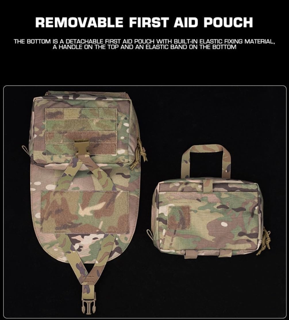Back Panel Re-moveable Medical Pouch Upper Zippered GP Pouch Ultra-Light MOLLE System Hunting Vest Accessories