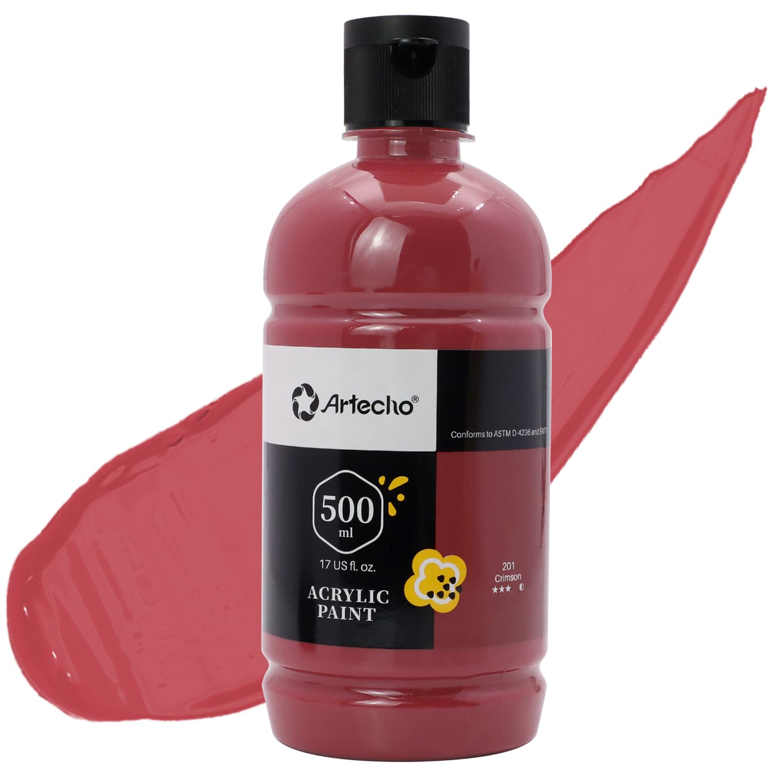 Amazon.com: Artecho Crimson Acrylic Paint 500ml / 17oz Large