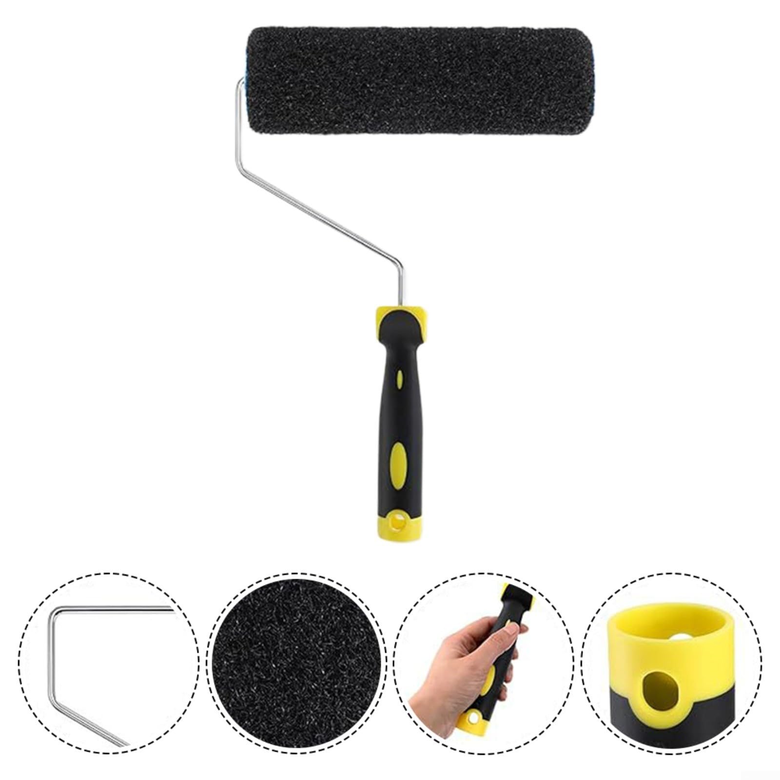 Set di rulli per cartongesso da 22,9 cm, con 3 pennelli per texture e rullo di vernice, perfetto per pittura su pareti e soffitti senza sforzo, ideale per progetti domestici fai da te e uso