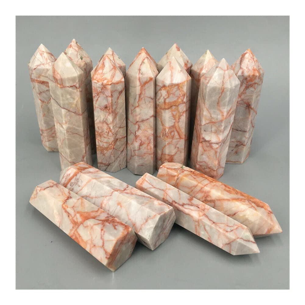 Święto Dziękczynienia naturalny kryształ czerwony sieć kamień obelisk kwarc magiczny kryształ terapia Reiki9-10 cm moc kamień kryształowy kolekcje domowe (rozmiar: 1000g)