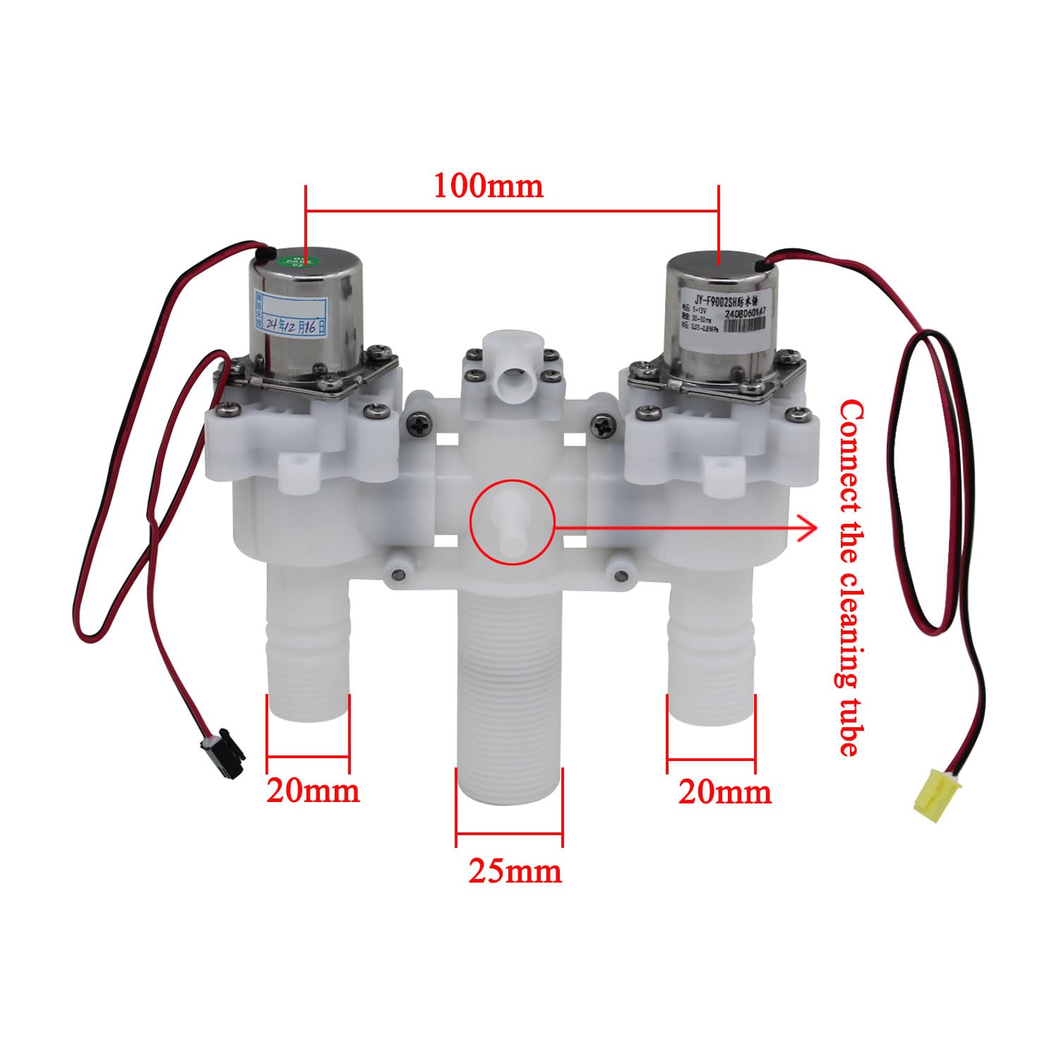 Automatyczny zawór spłukujący do wc zawór elektromagnetyczny do wody napełniający do spłuczki magnetyczny do toalety do spłuczki wc elektryczny wody zasilający (Wtyczka SM 100 mm z dyszą czyszczącą)