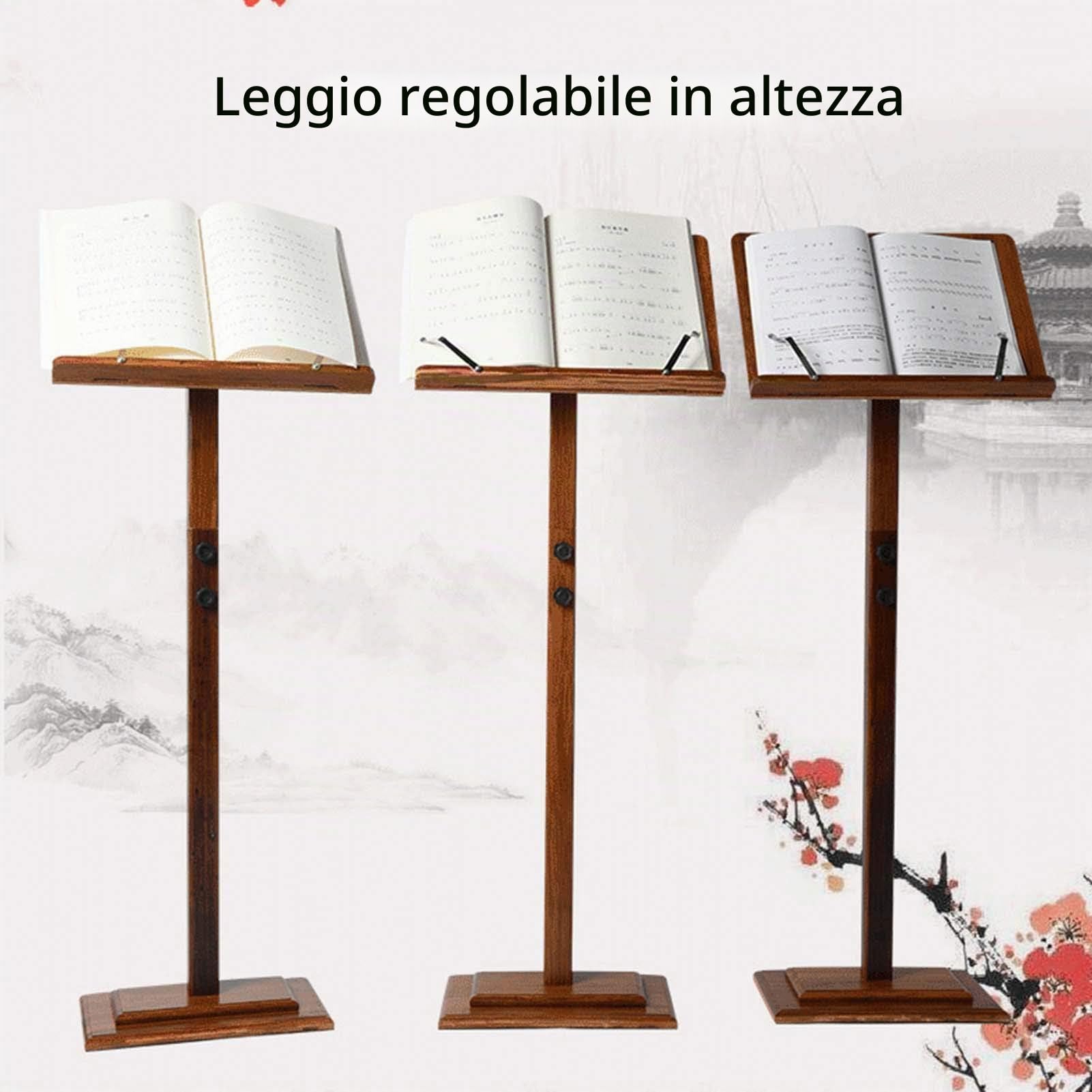 Leggio Musicale, Podio Professionale In Legno Con Altezza Regolabile E Supporto Musicale Portatile Robusto E Leggero Per Prestazioni Di Strumenti Musicali Violino Per Chitarra In Legno Massello(A)