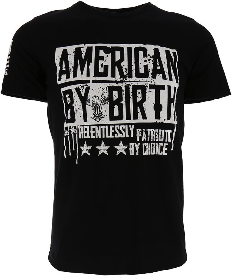 Nine Line American by Birth Men's T-Shirt, Color Black, Size M