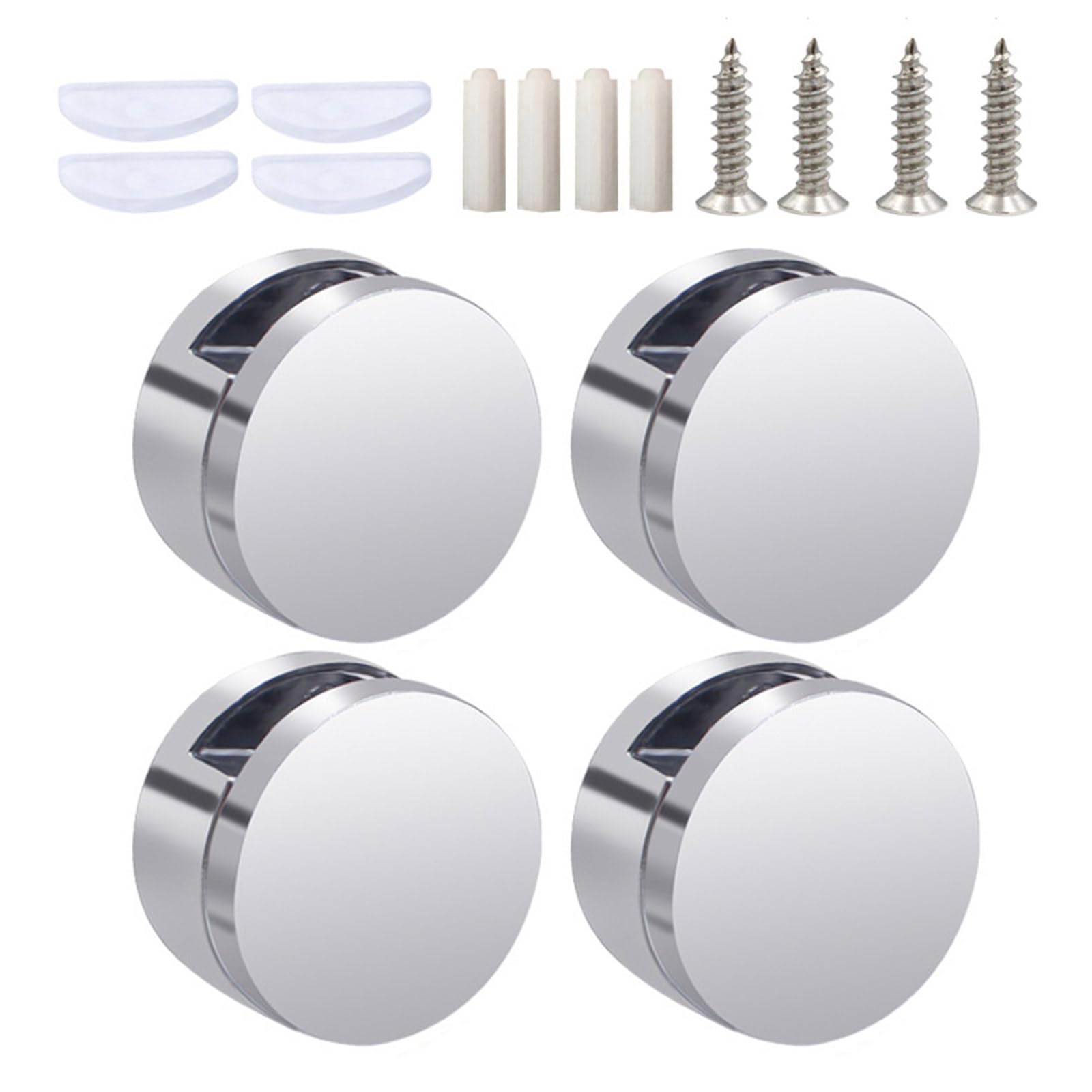 Buxuaaaa Multicolor 4Pieces Practical Glass Wall Mounting Clip Sturdy Zines Alloy Construction Accessory For Long Time Use In Any Room Zines Alloy Clamps