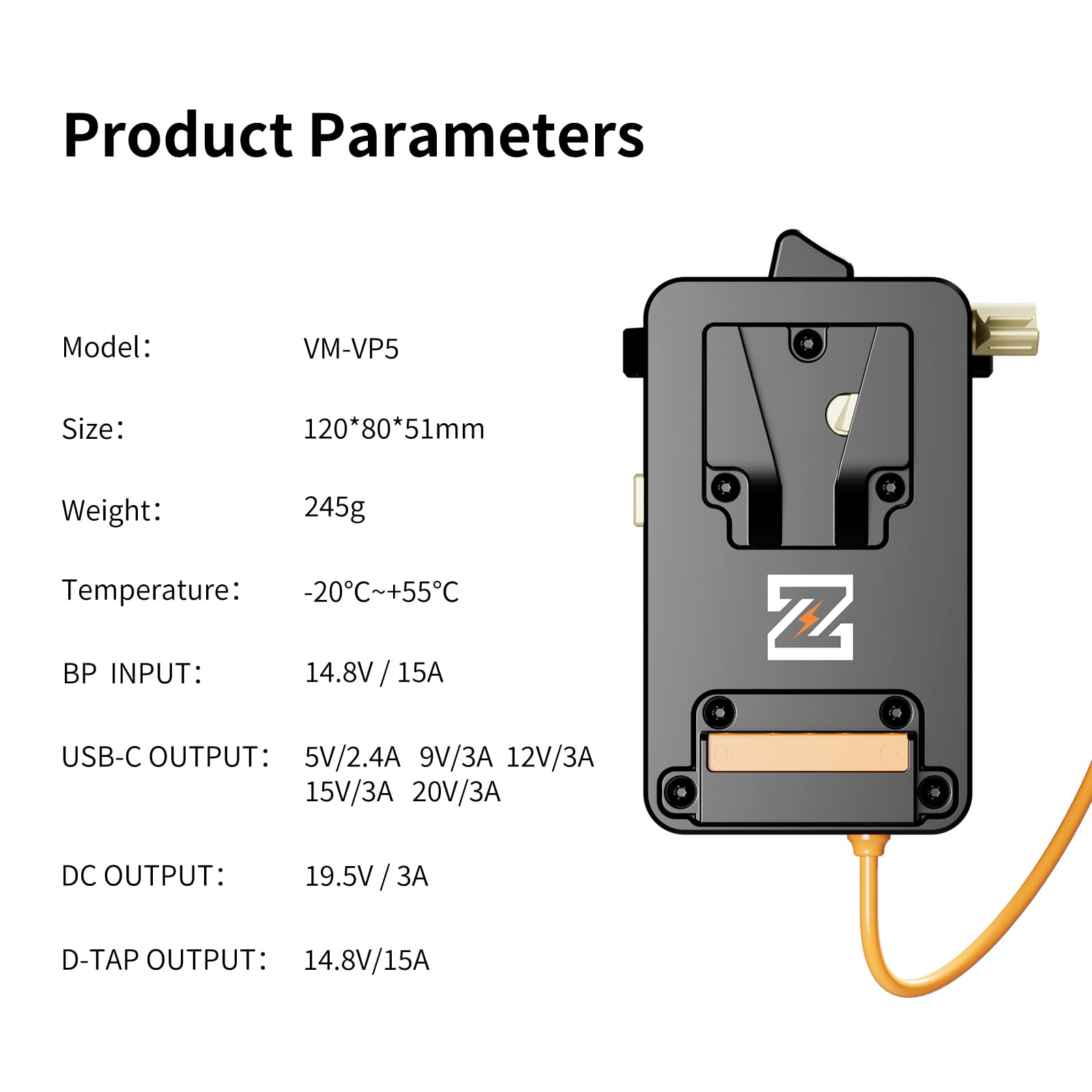 Amazon.com : ZGCINE VM-VP5 V Mount Battery Plate with DC Power