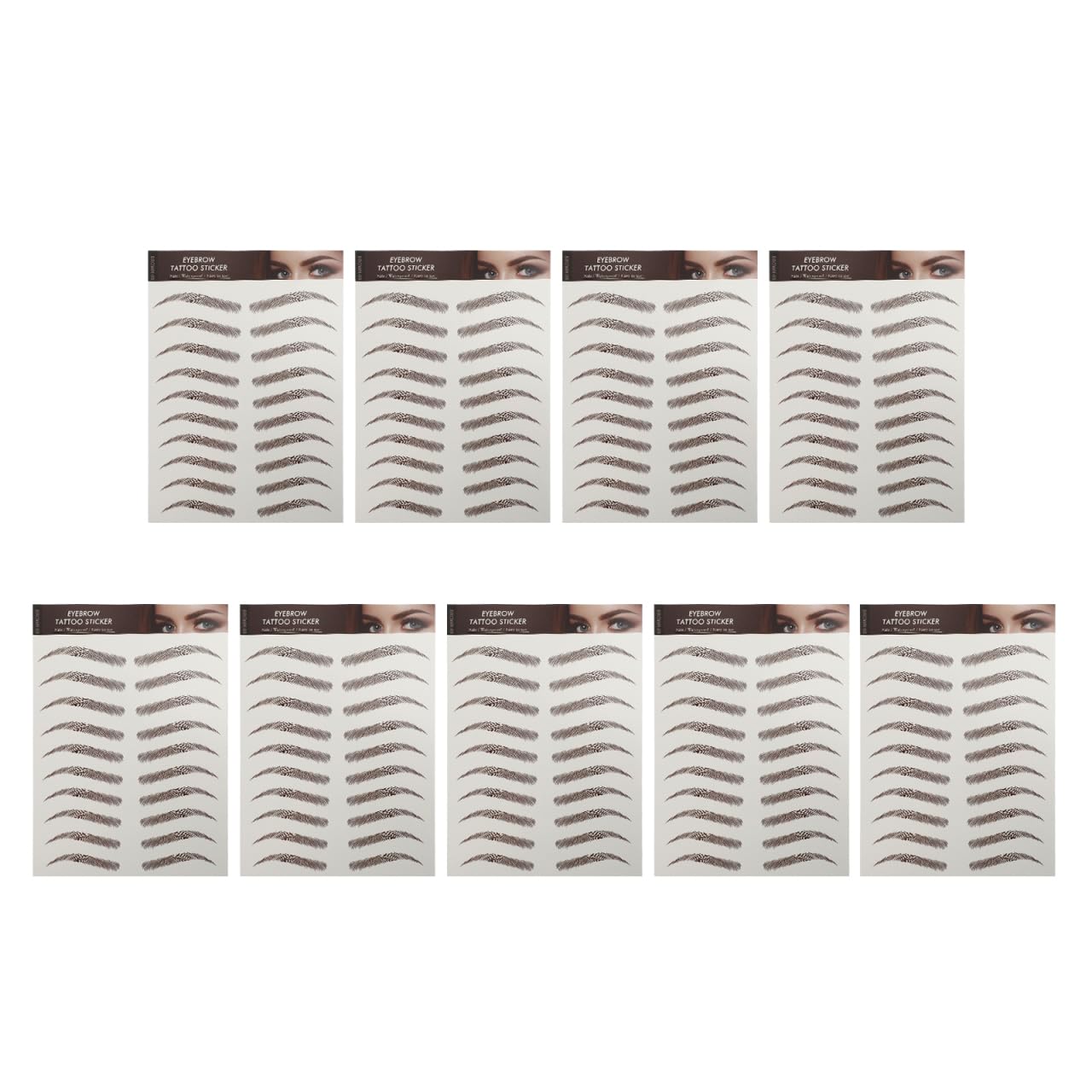 Minkissy 9 BläTter 6D Haar- Augenbrauen Wasserdichte Augenbraue Tattoo Augenbraue Aufkleber Transfers Aufkleber Salon Shaping Werkzeug
