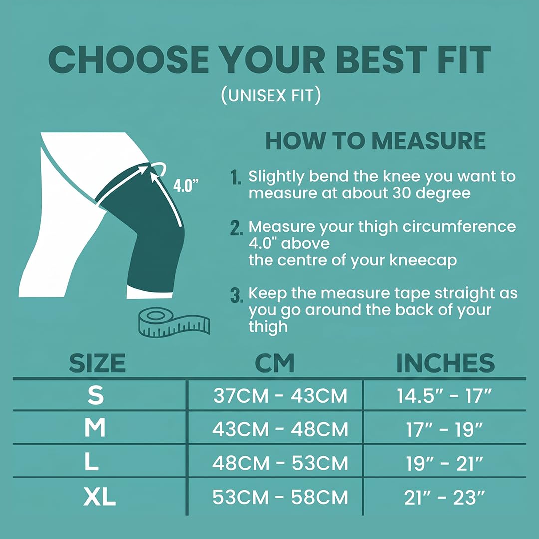 Roughhouse Knee Support Sleeves (Pair) – Compression Fit for Gym, Running & Hiking | Protects Knees, Reduces Strain & Boosts Performance | Breathable, Anti-Slip Design for All-Day Comfort 1