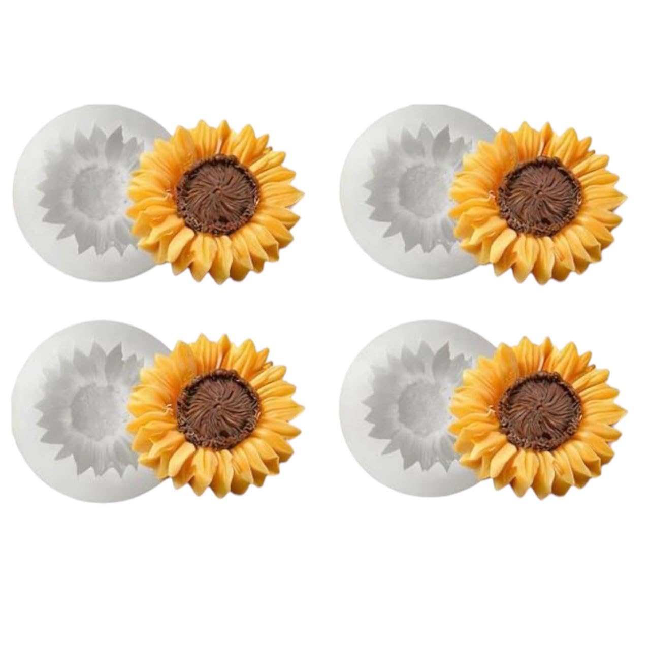 4 Pcs Sunflower Silicone Moulds for Candle Making Molds Flower Bouquet Mould Resin Art Craft Chocolate Fondant Soap Mold (ASM15)-image-14