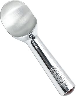 Zeroll Ice Cream Scoop with Unique Liquid Filled Heat Conductive Handle Simple One Piece Aluminum Design Easy Release Made in USA, 4-Ounce, Silver