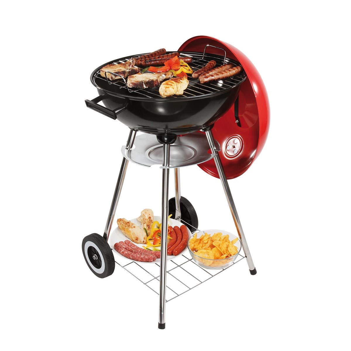 LIVOO BE NOMAD DOC172R Barbecue à charbon Rouge/Noir