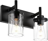 Vista 16 de Lámparas de baño, 3 luces, moderna lámpara de pared de níquel cepillado con pantalla de vidrio transparente, luces modernas de montaje en pared