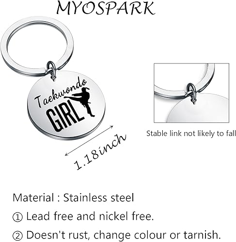 Miniatura 2 de MYOSPARK Llavero de Taekwondo, regalos para mujeres de taekwondo, regalos de artes marciales, regalos para amantes del taekwondo