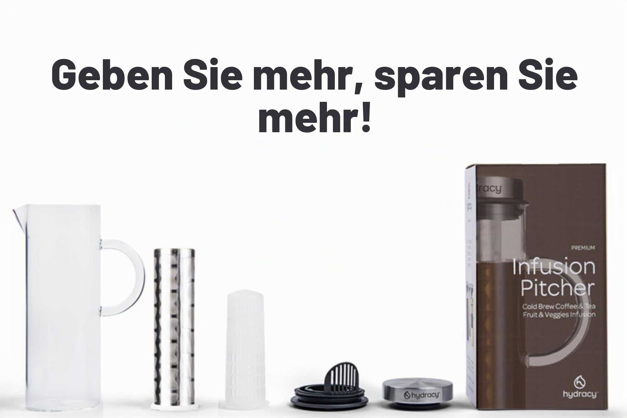 Cold Brew Kaffee Kalt Zubereiter,Glas Karaffe für Eiskaffee & Eistee 1,5L