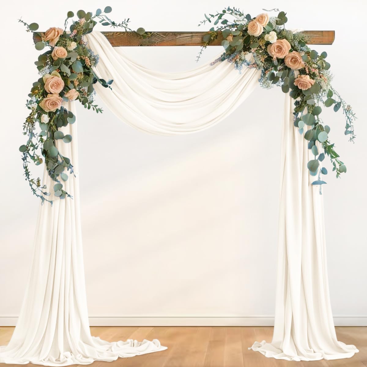 Ivory Wedding Arch Draping Fabric Glitter 1 Panel 29" × 240"