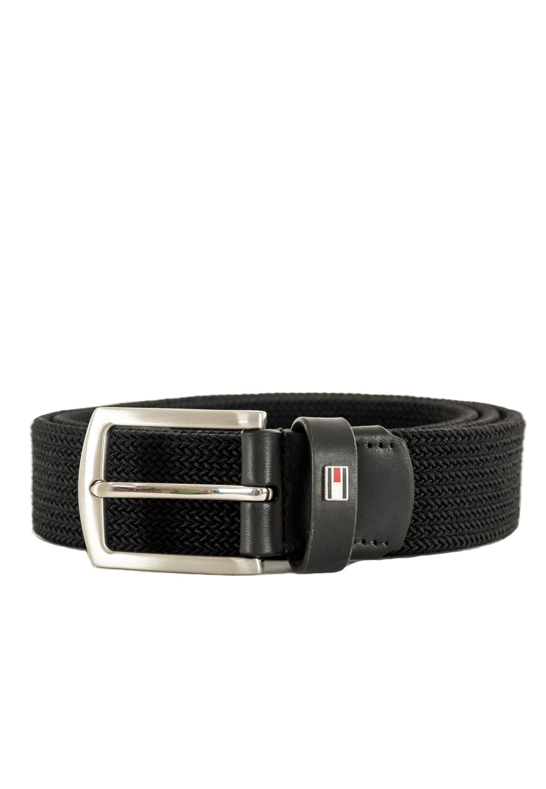 Tommy Hilfiger Men’s 3.5 cm Denton Elastic Braided Belt, Black (Black), 39.4 inches