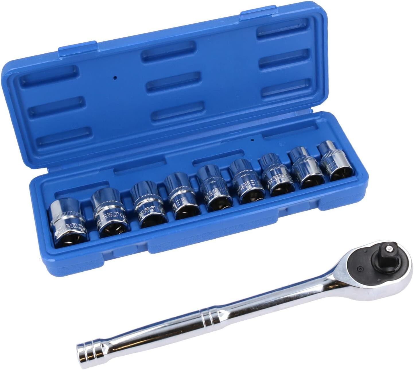 1/2" Drive Straight Ratchet + Female Torx Star E sockets E10 – E24 10pc Set