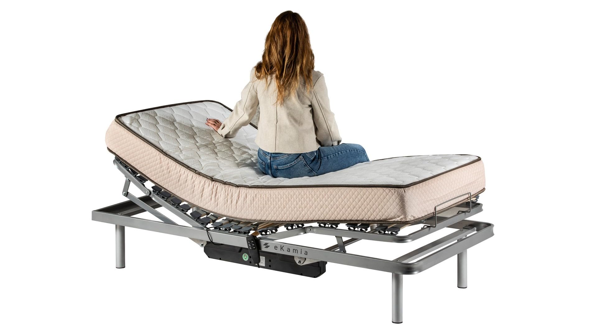 ekamia - ERIS Cama Articulada Eléctrica con colchón Wite. - 90cm x 190cm, Mando con Cable