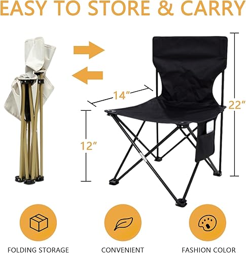 Miniatura 2 de Silla plegable para acampar al aire libre (negro)