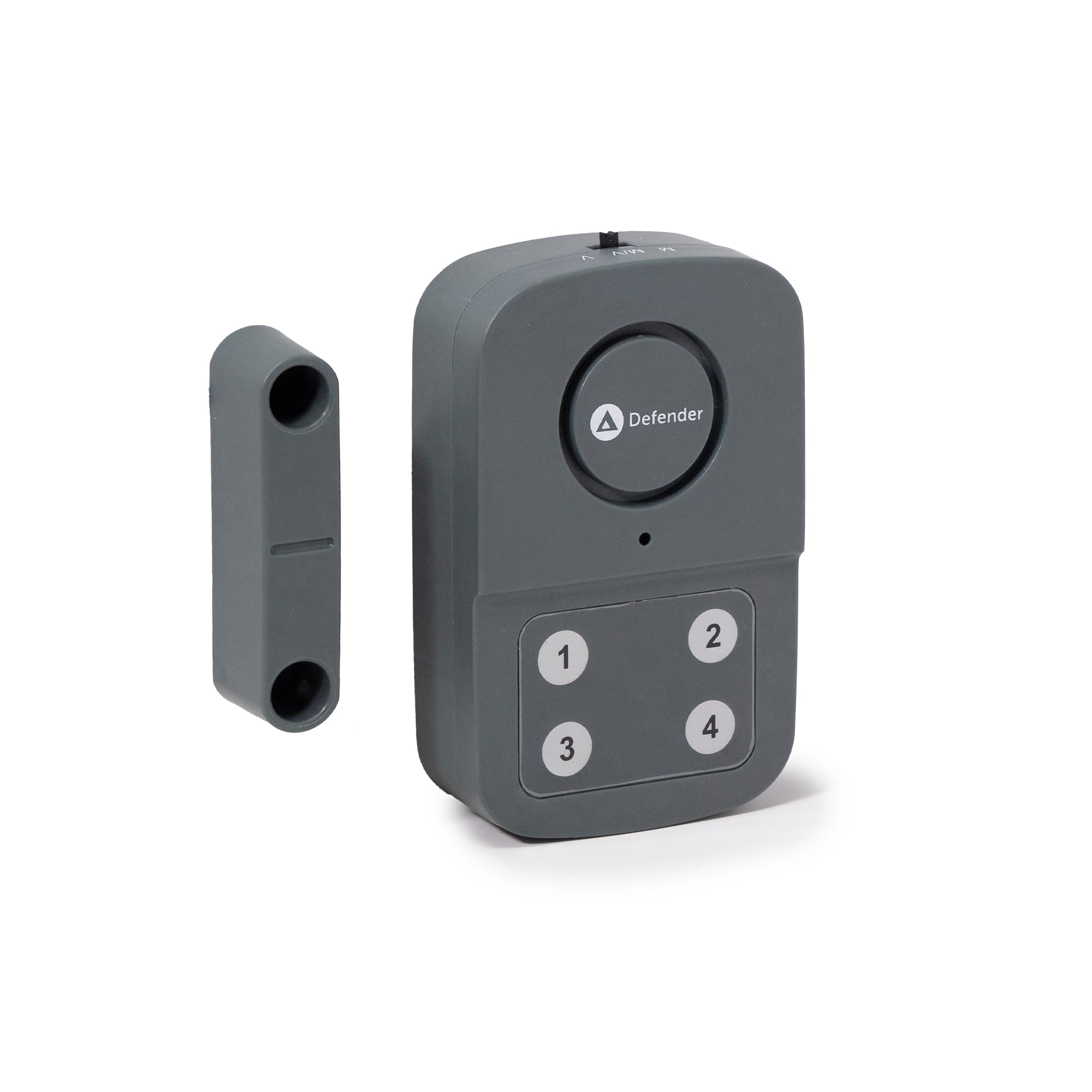 Defender Grey Dual Activation Shed & Garage Alarm - Battery Powered Intruder Alarm - Wall Mounted Wireless Device - Ultra Loud 130Db Siren - Police Accredited