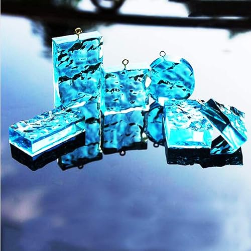 Miniatura 3 de Woohome Juego de 43 moldes de silicona transparentes para joyería, juego de moldes de fundición de ondas de agua, incluye 22 moldes de fundición de